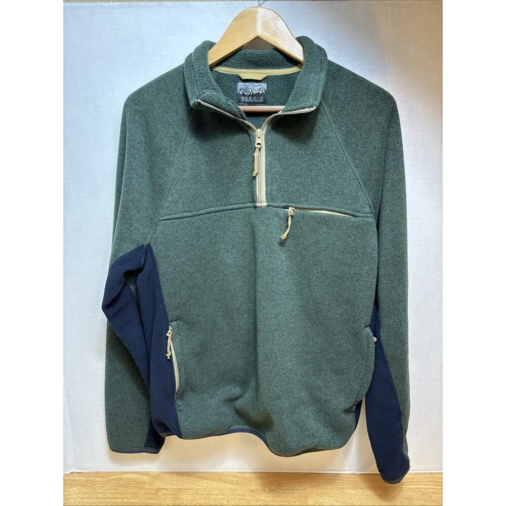 J Crew Mens Nordic Polartec Fleece 1/4 Zip Jacket Sweater Size Medium